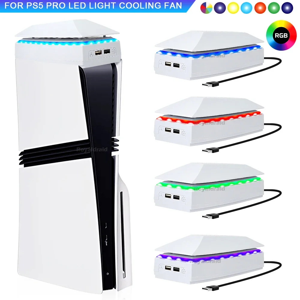 Gaming Console Buttons - พัดลมระบายความร้อนด้านบนสำหรับ PS5 PRO ระบบระบายความร้อนด้านบน แท่นวางเกมกันฝุ่น พัดลมระบายความร้อน