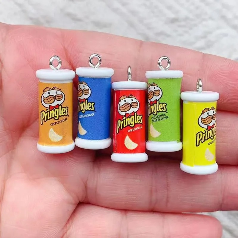 Gaming Console Keychain - 10pcs การจําลอง 3D มันฝรั่งชิปกล่อง Charms สําหรับจี้